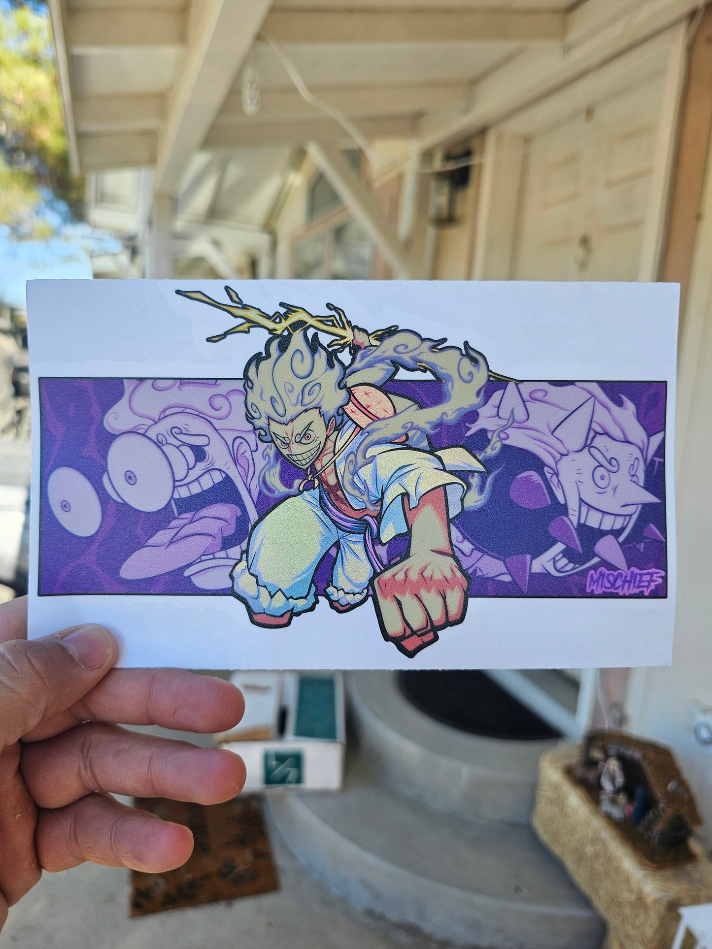 Monkey D gear 5 8x3 sticker