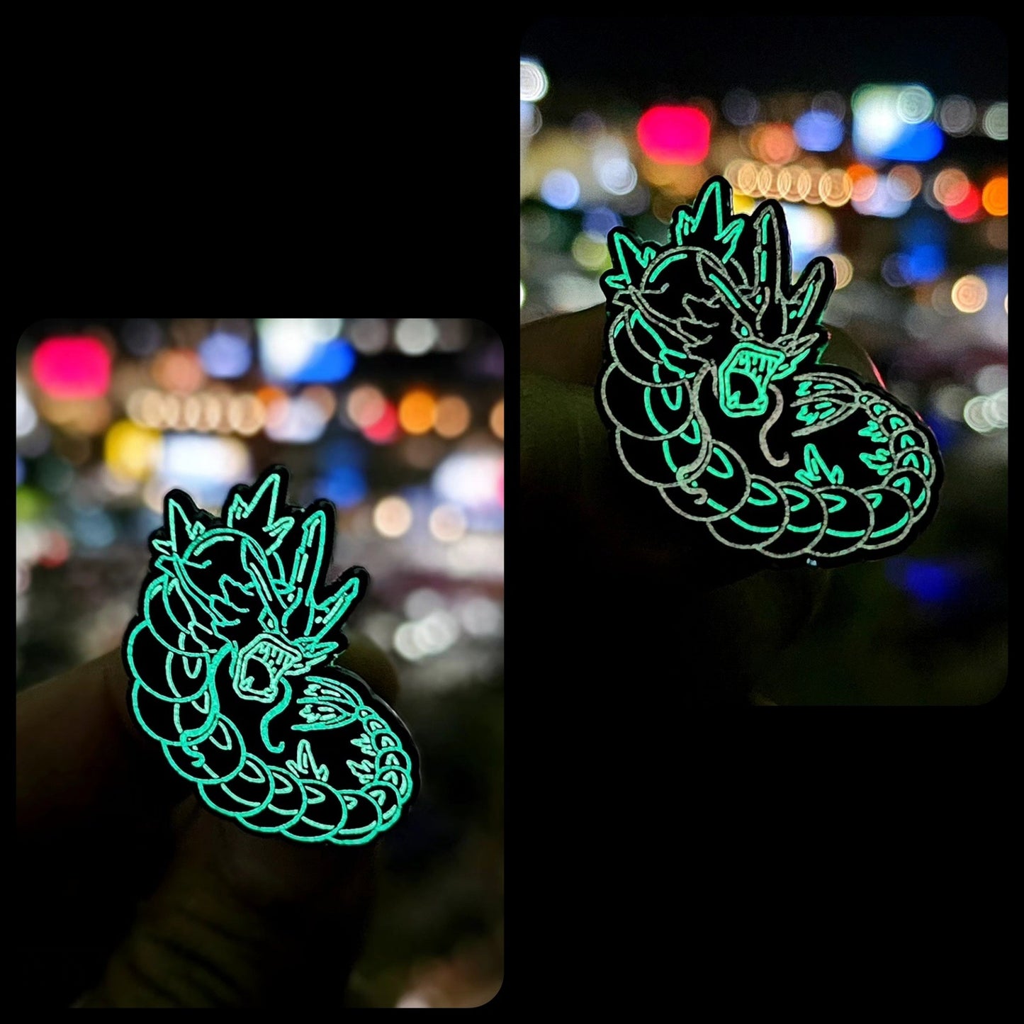 Neon Gyarados #130 enamel pin