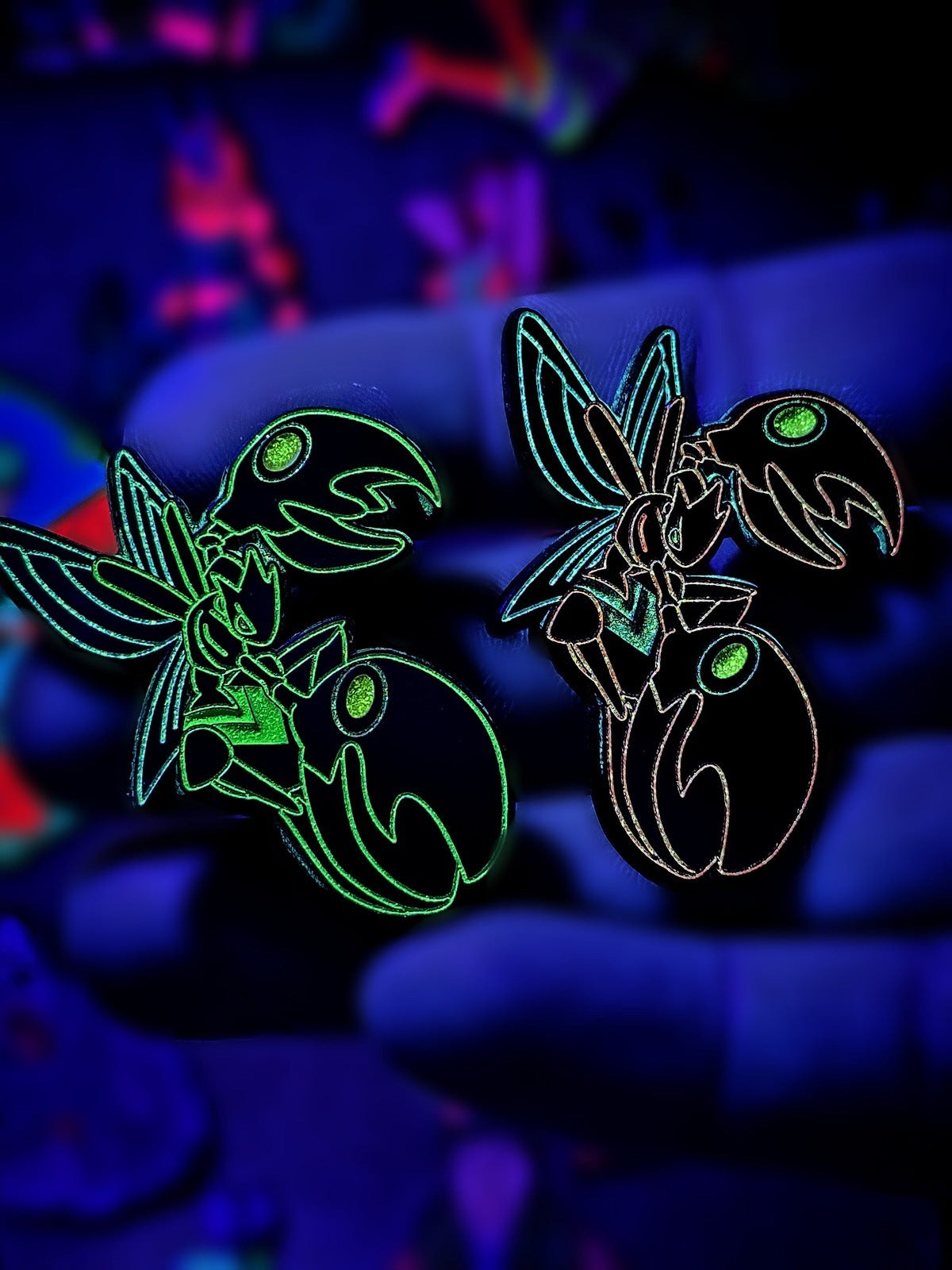 Neon Scizor Enamel Pins