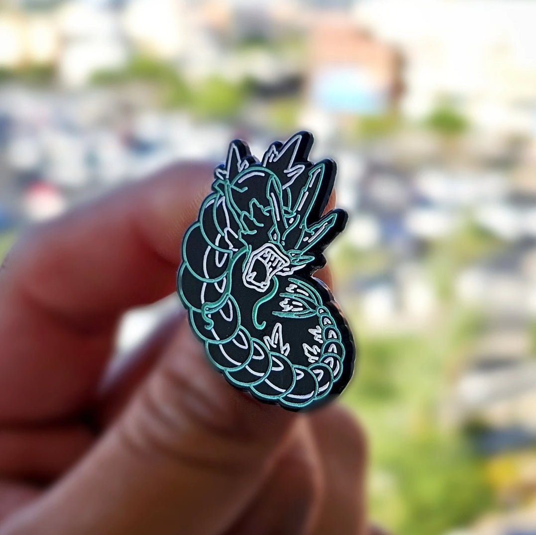 Neon Gyarados #130 enamel pin