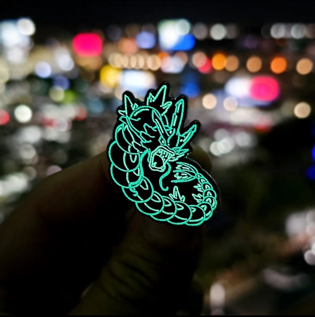 Neon Gyarados #130 enamel pin
