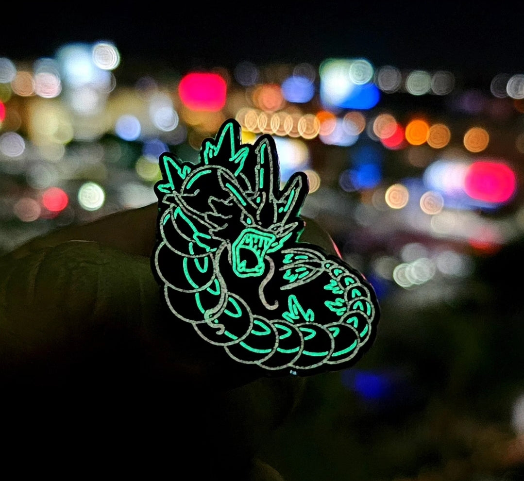 Neon Gyarados #130 enamel pin