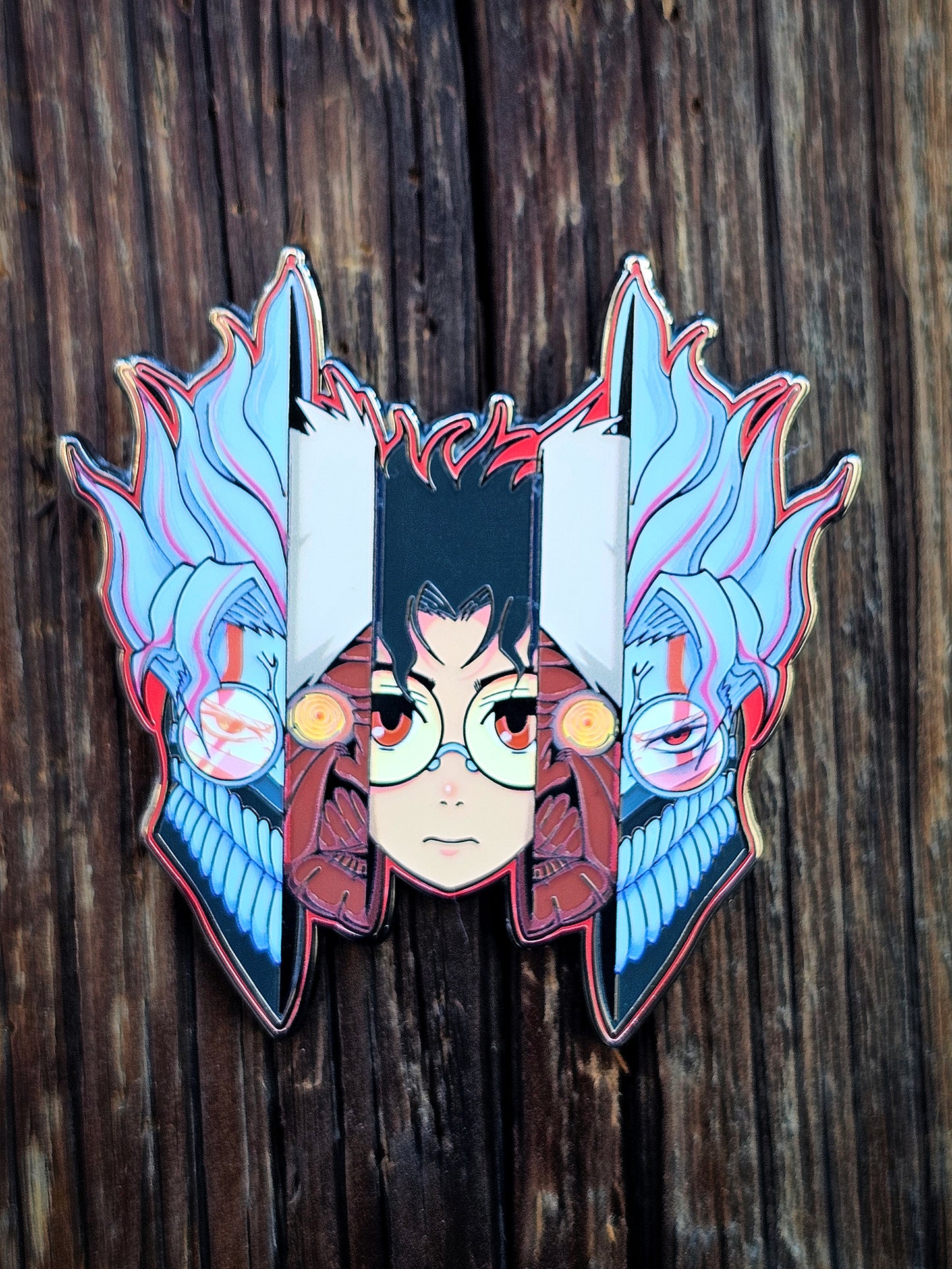Oka-Split Enamel Pin