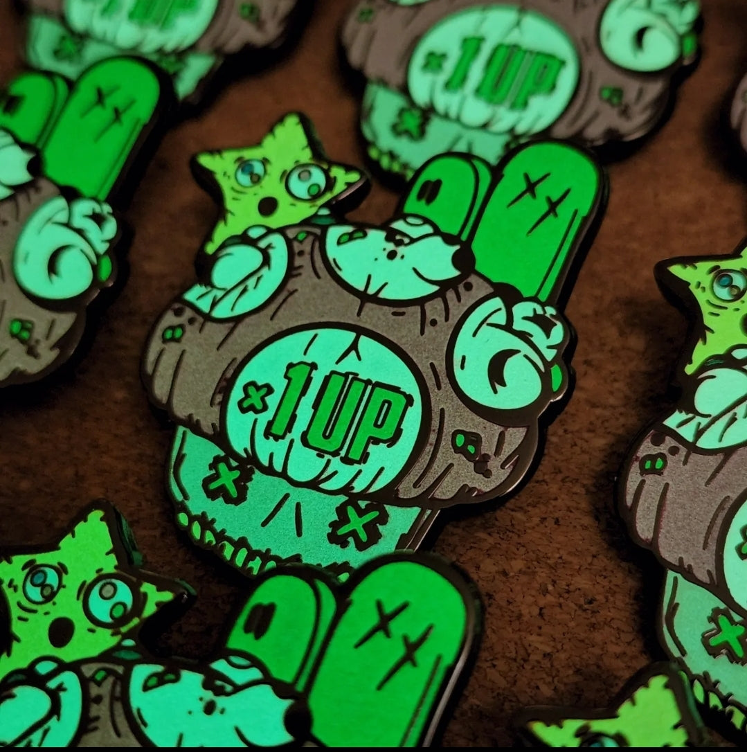 One up Mushroom Enamel pin