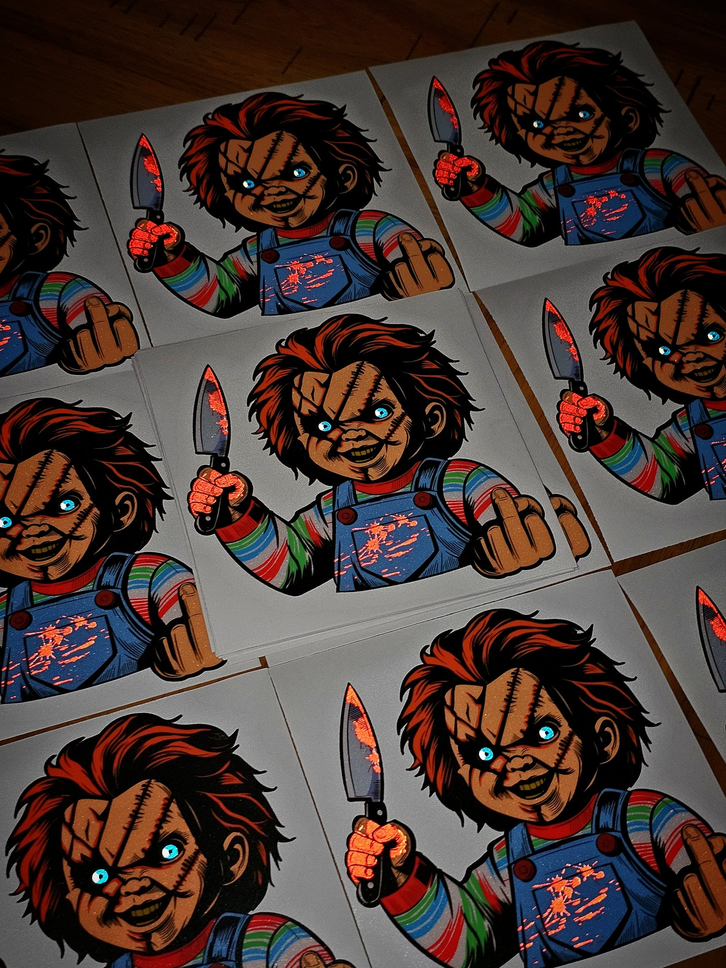 Chuck-ie Middle Finger Sticker