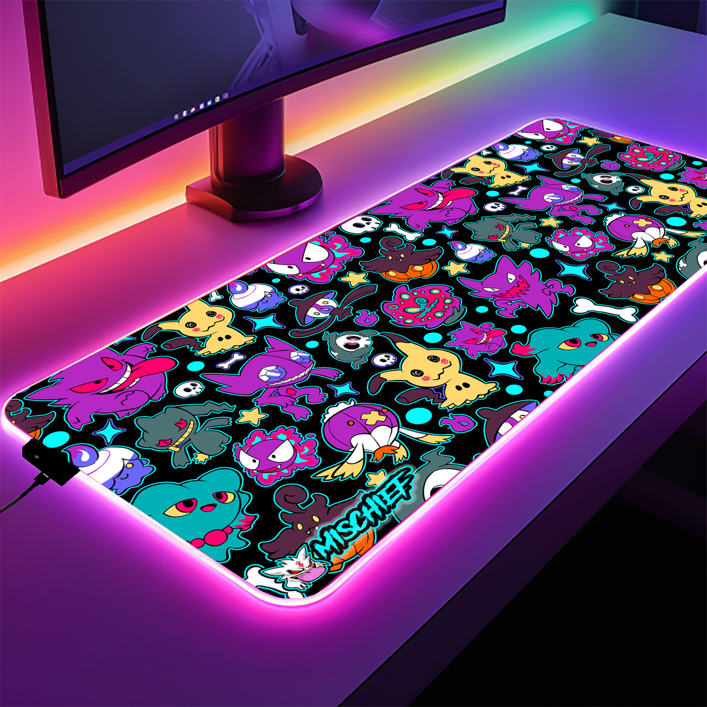 Ghost Type v2 chibi XXL LED Deskmat