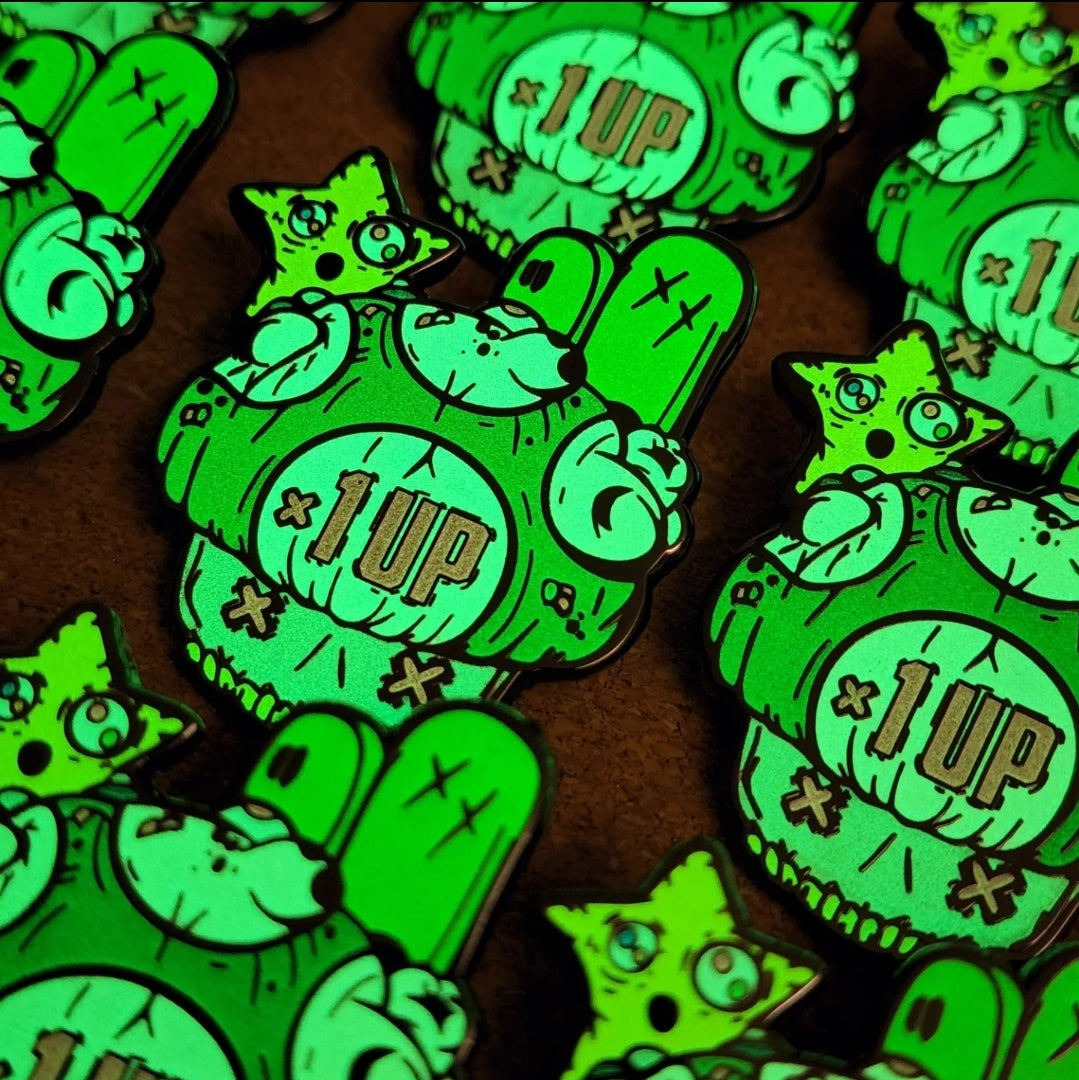 One up Mushroom Enamel pin