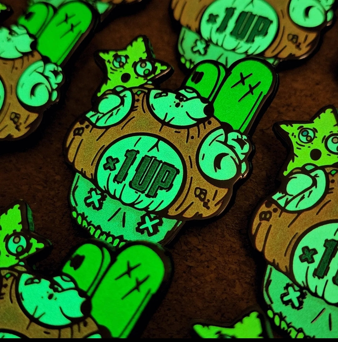 One up Mushroom Enamel pin