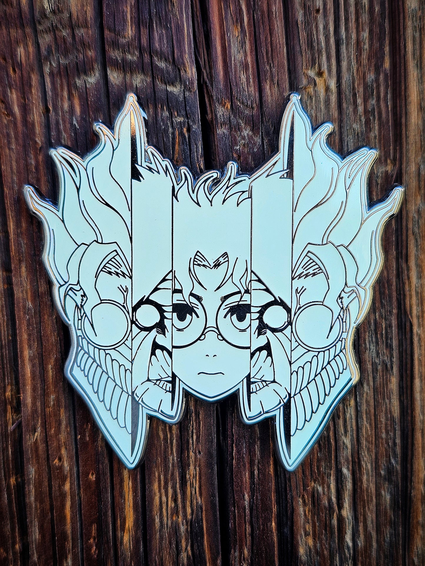 Oka-Split Enamel Pin