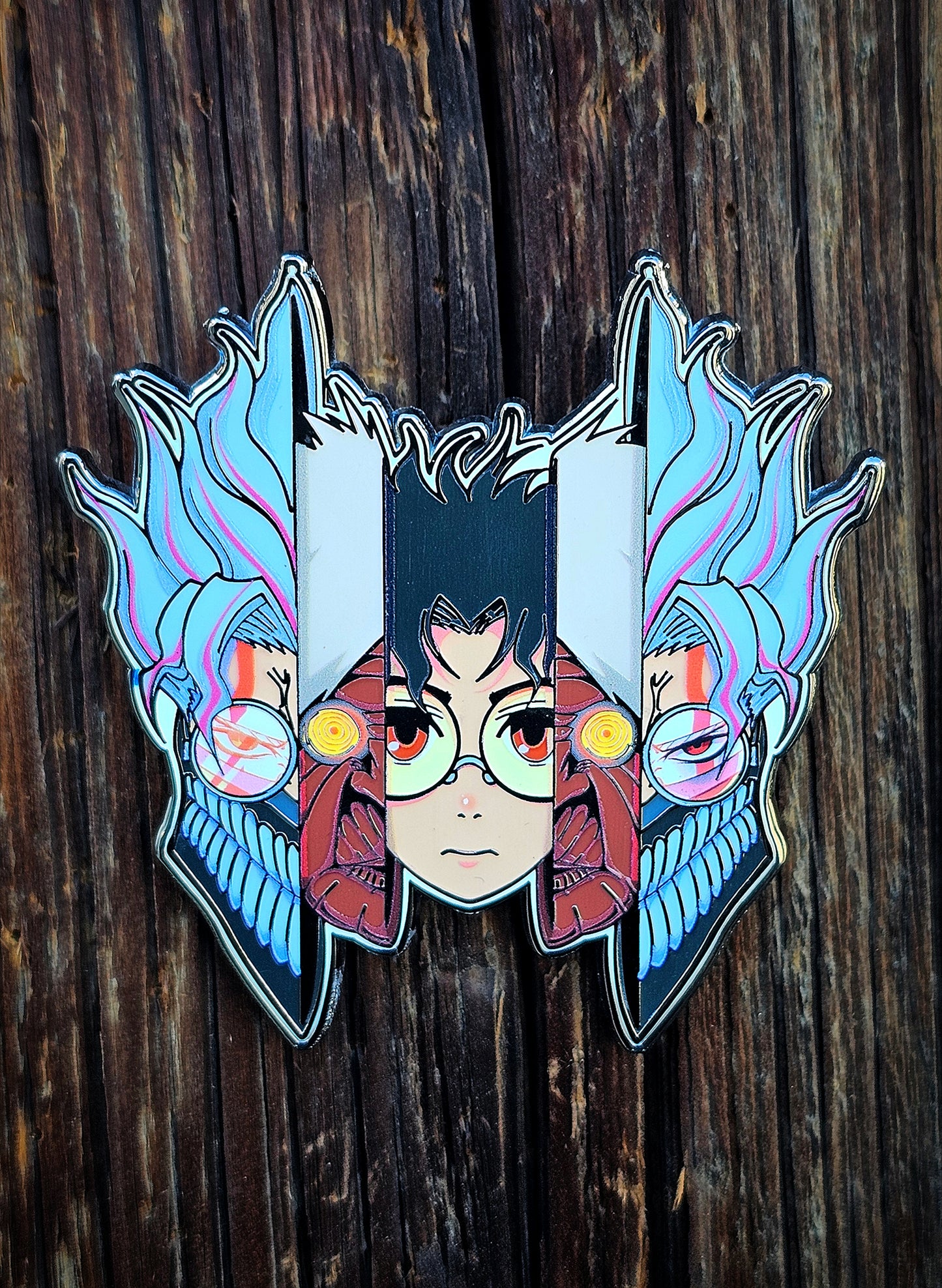 Oka-Split Enamel Pin