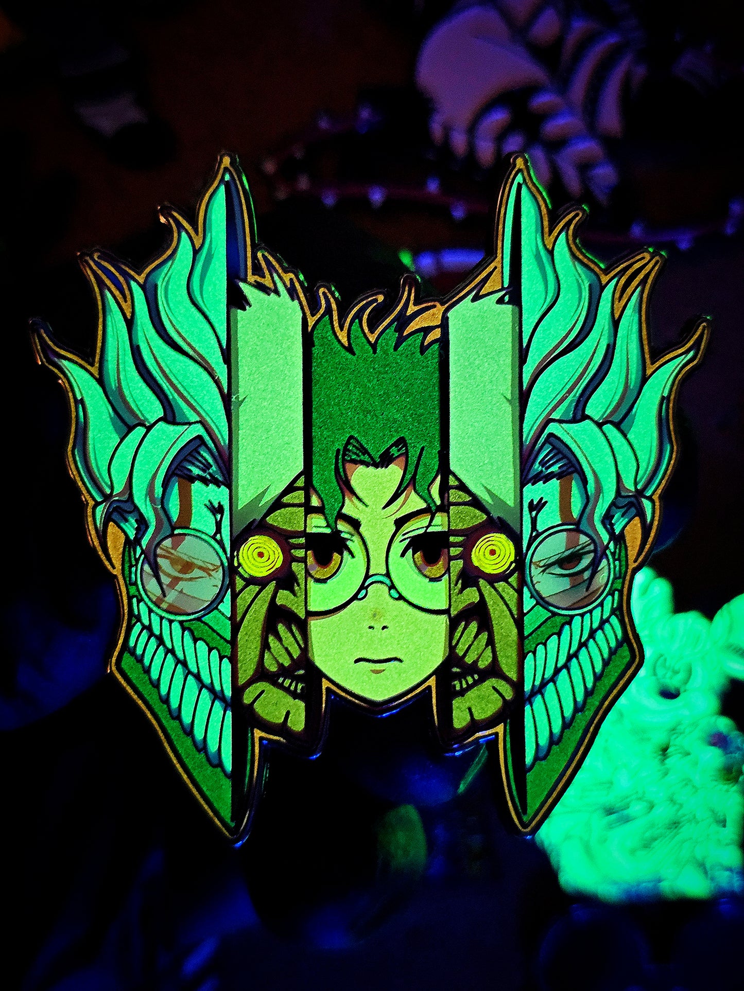 Oka-Split Enamel Pin