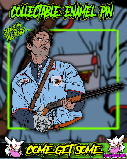 ASHY SLASHY BOOM STICK PRE ORDER ENAMEL PIN