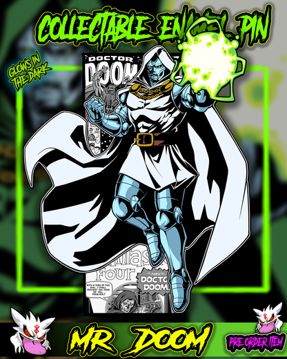 MR. DOOM COMIC ENAMEL PIN PRE ORDERS