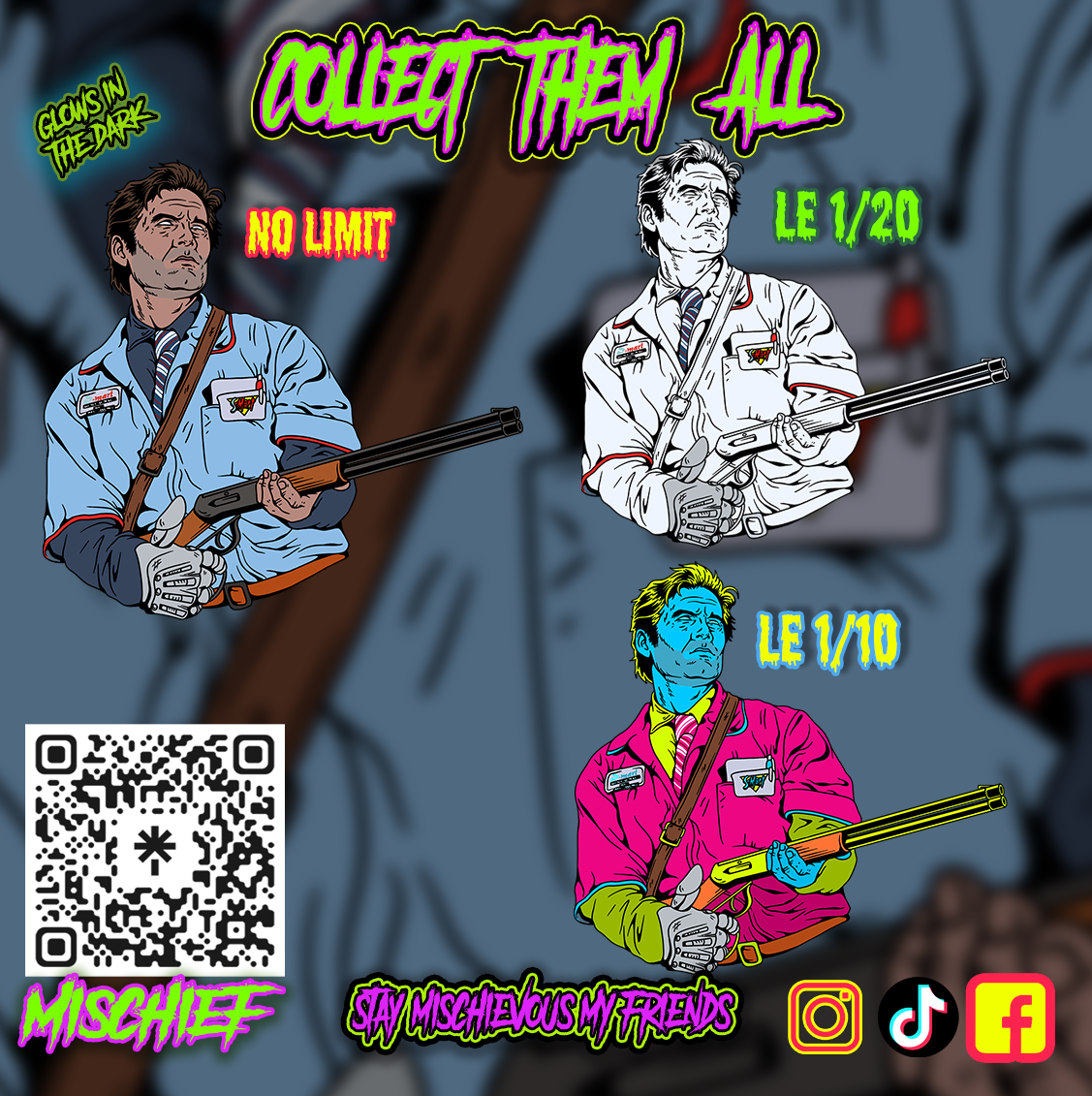 ASHY SLASHY BOOM STICK PRE ORDER ENAMEL PIN