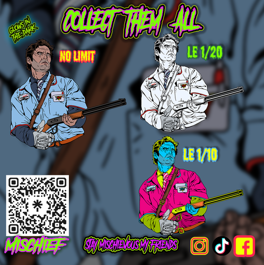 ASHY SLASHY BOOM STICK PRE ORDER ENAMEL PIN
