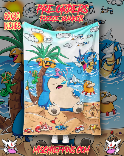 Snorlax blanket fleece blanket