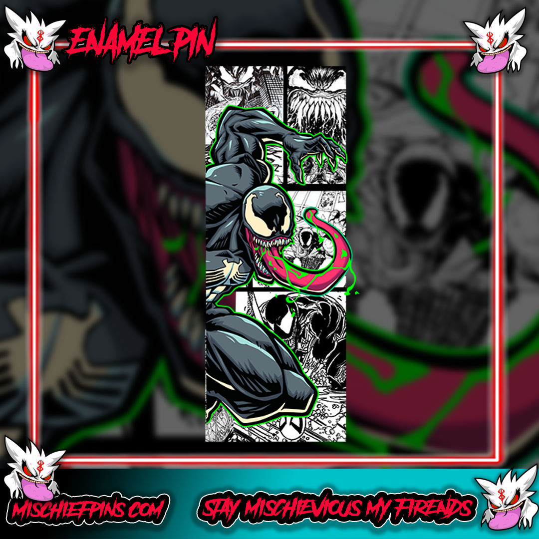 Symbiote Comic strip Enamel Pins