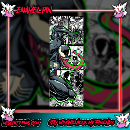 Symbiote Comic strip Enamel Pins