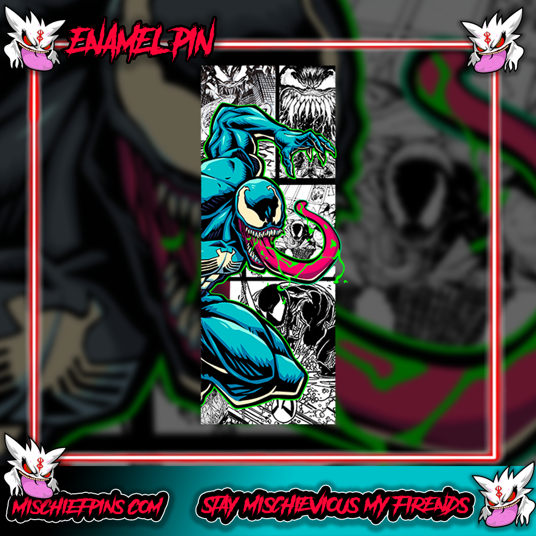 Symbiote Comic strip Enamel Pins
