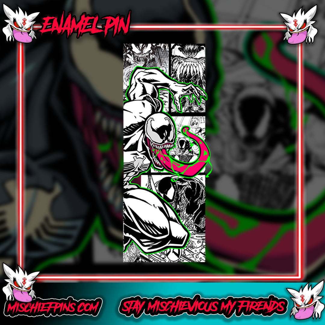 Symbiote Comic strip Enamel Pins