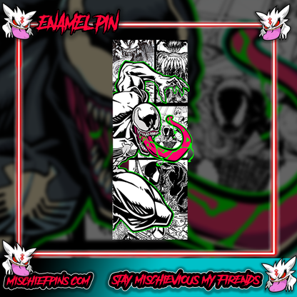 Symbiote Comic strip Enamel Pins