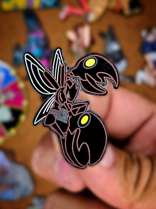 Neon Scizor Enamel Pins