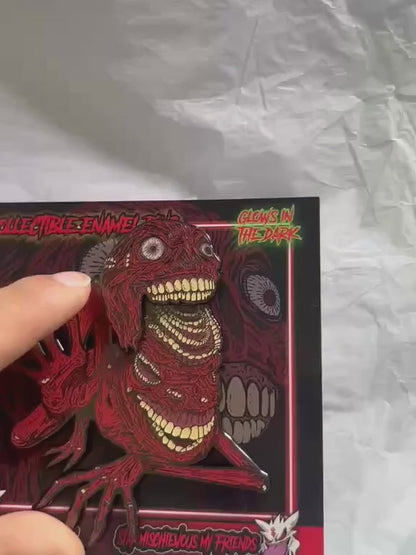 Smiling creature enamel pin