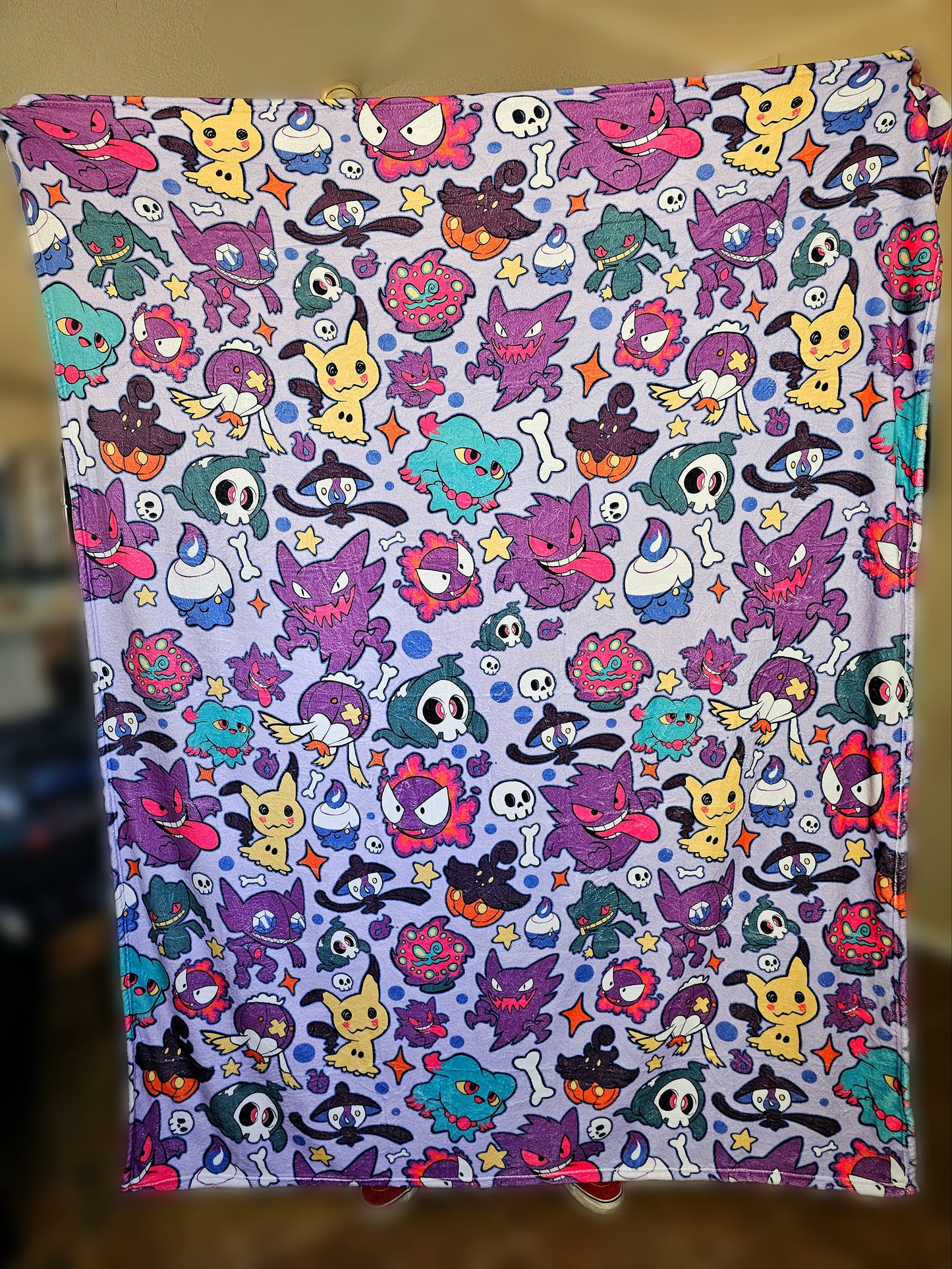 Ghost Type v2 Chibi fleece blanket