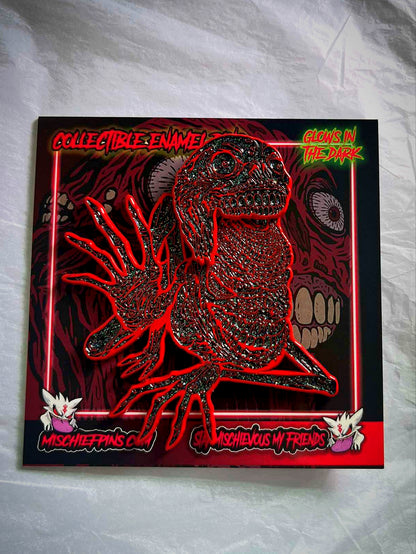 Smiling creature enamel pin