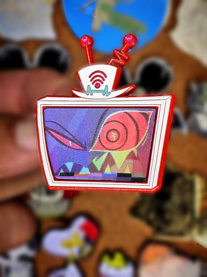 Mr. TV Hazbin Enamel Pin