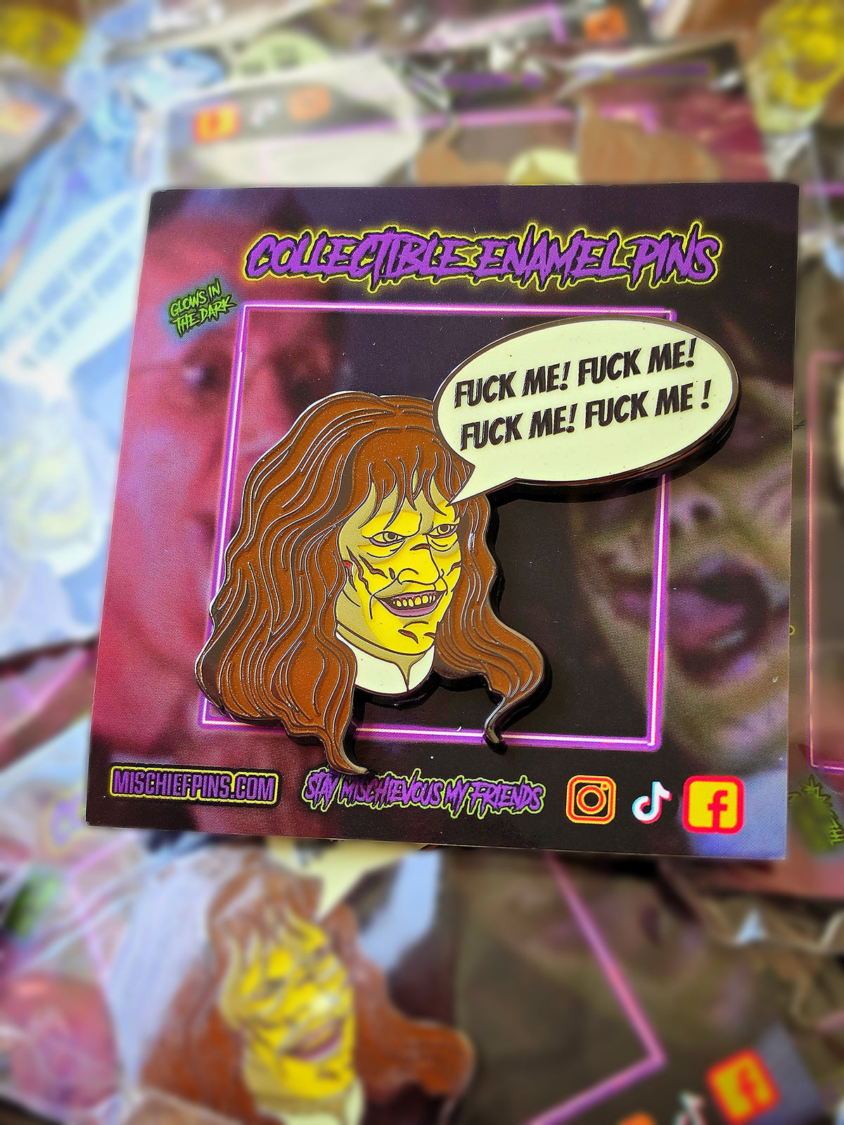 Your mothers in here enamel pin