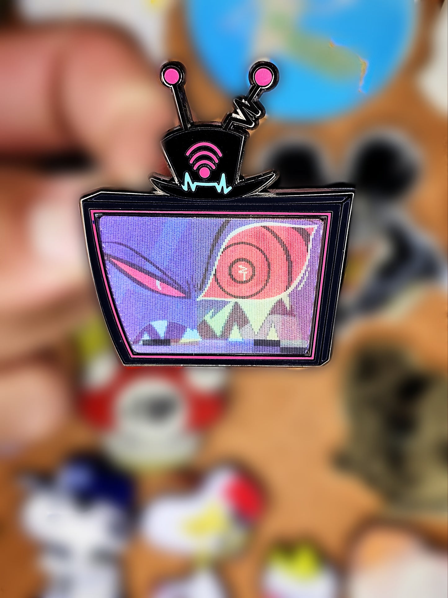 Mr. TV Hazbin Enamel Pin