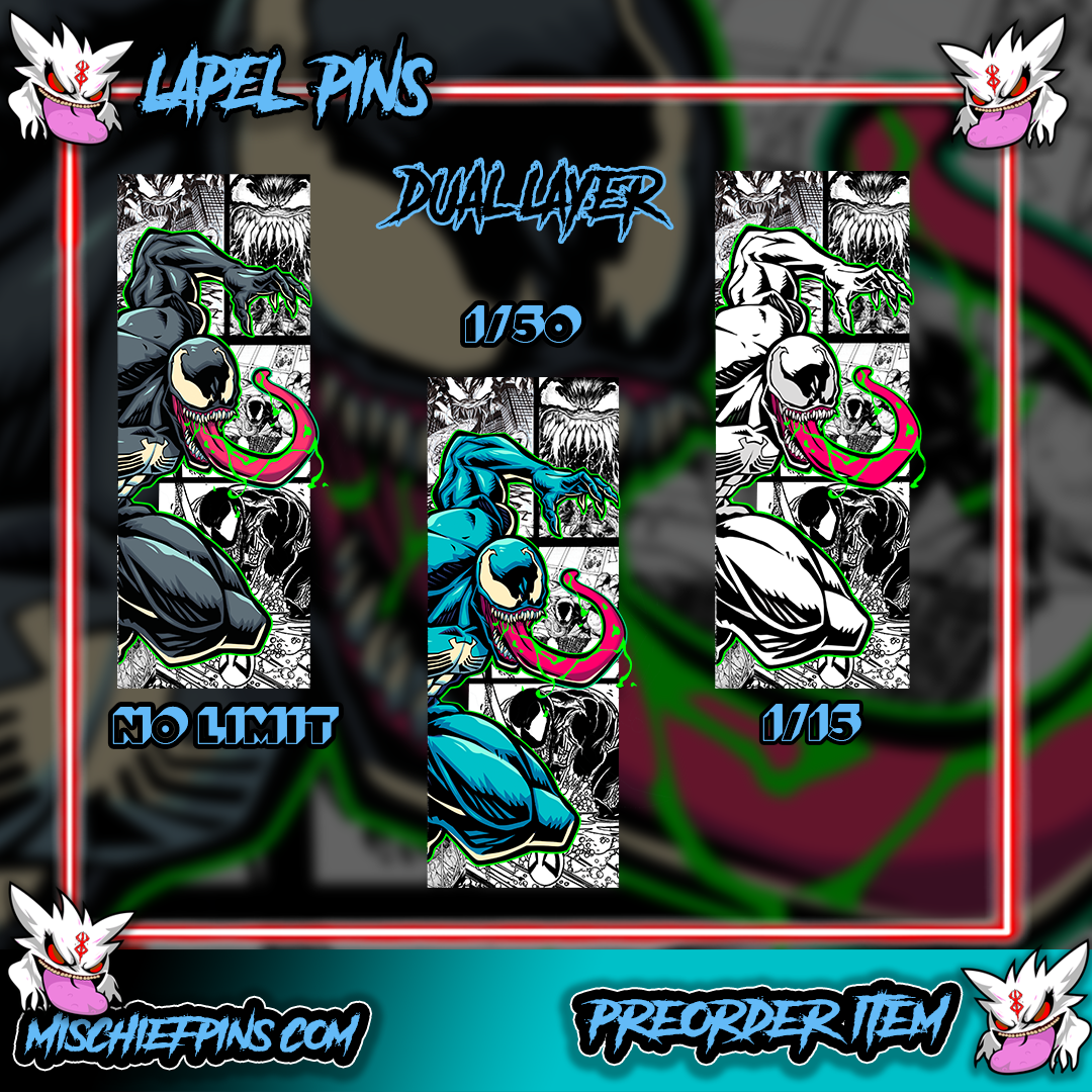 Symbiote Comic strip Enamel Pins